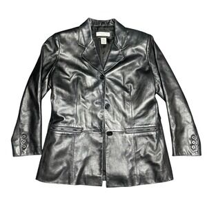 Vintage Lambskin leather jacket black medium clean baddie staple luxury timeless